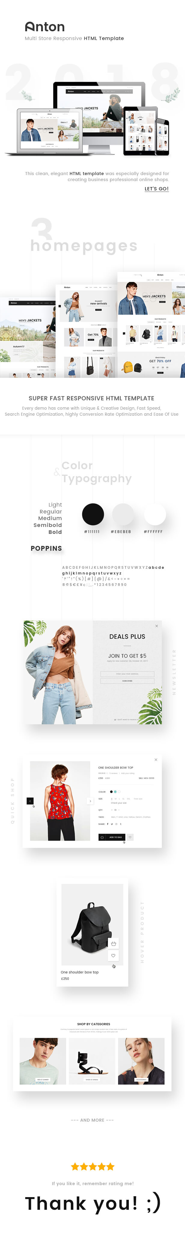 Anton - Multi Store Responsive HTML Template
